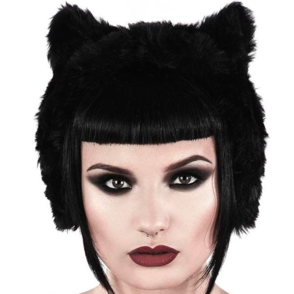 killstar LE CHAT NOIR cat earmuffs NWT - Picture 2 of 8